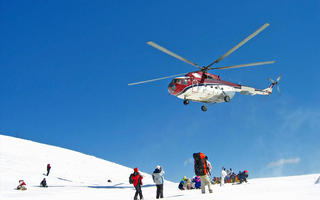 heli-skiing